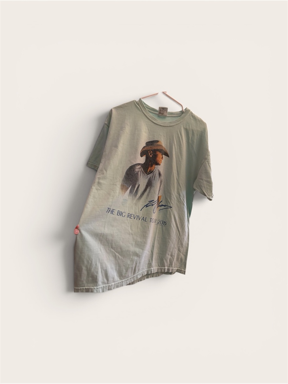 Kenny Chesney. Vintage-Inspired Light Green Graphic Tee - The Big Revival Tour